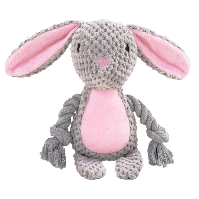 Plush Squeaky Dog Toy | Interactive Tug & Squeak Rope Toy