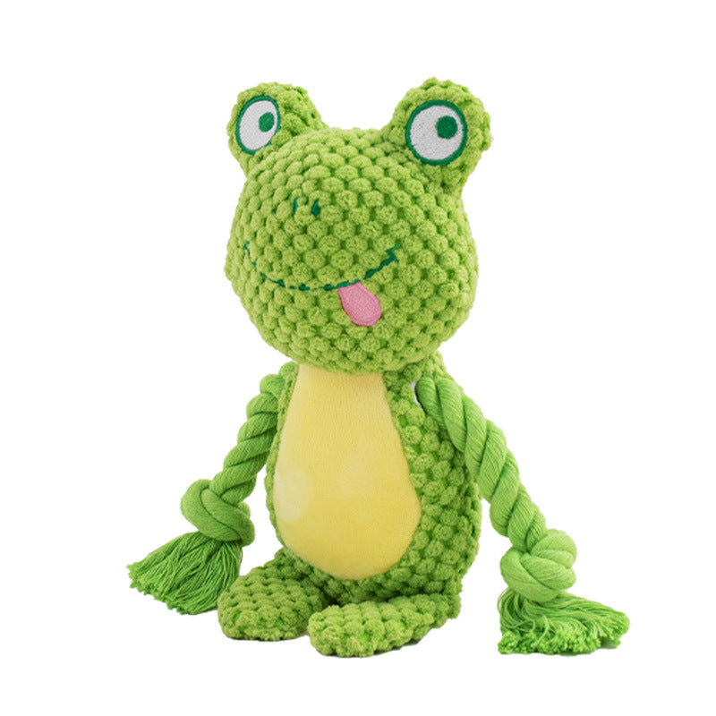 Plush Squeaky Dog Toy | Interactive Tug & Squeak Rope Toy
