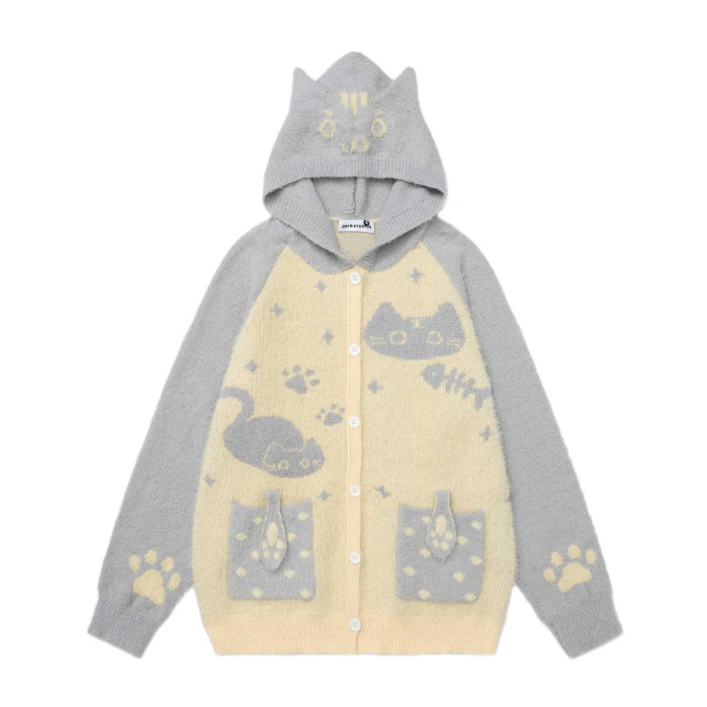 Cat Ear Jacquard Cat Sweater | Luxury Knit Pet Fashion
