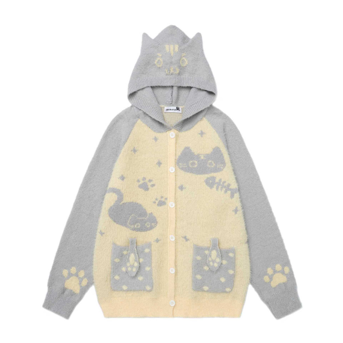Cat Ear Jacquard Cat Sweater | Luxury Knit Pet Fashion