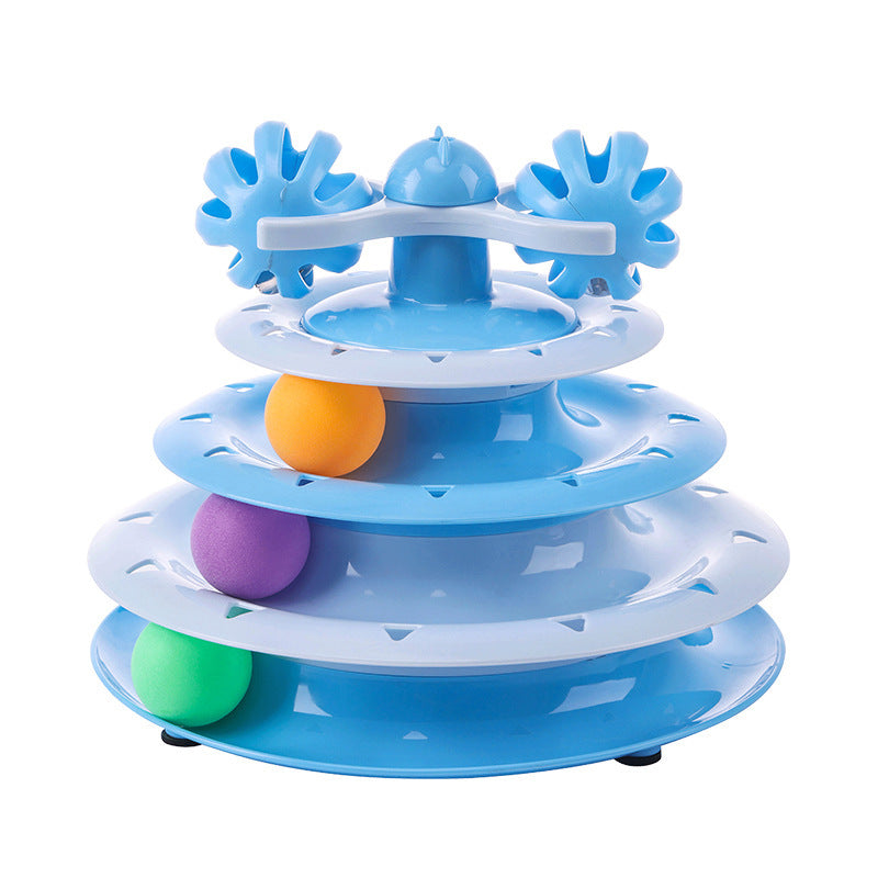 4-Layer Track Ball Cat Toy | Interactive Spinning Turntable