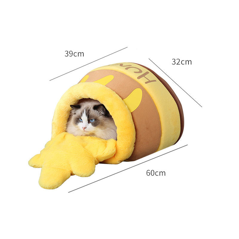 Honey Jar Cat Bed | Cozy Enclosed Winter Kennel for Cats