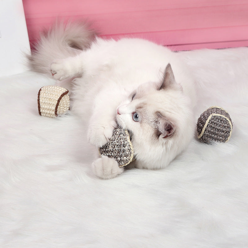 Sisal Cat Ball Toy | Interactive Knitting Ball for Cats