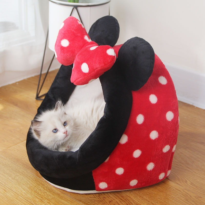 Semi-Enclosed Cat House with Washable Cover