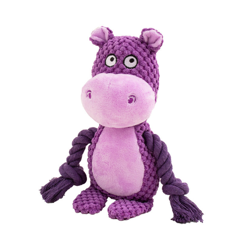 Plush Squeaky Dog Toy | Interactive Tug & Squeak Rope Toy