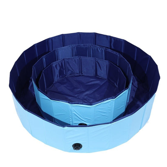 Foldable Dog Swimming Pool – Portable Bathing Tub with Drain Valve | S, M, L