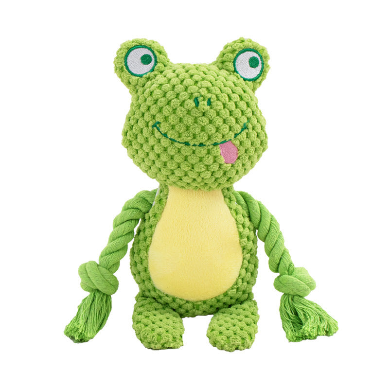 Plush Squeaky Dog Toy | Interactive Tug & Squeak Rope Toy