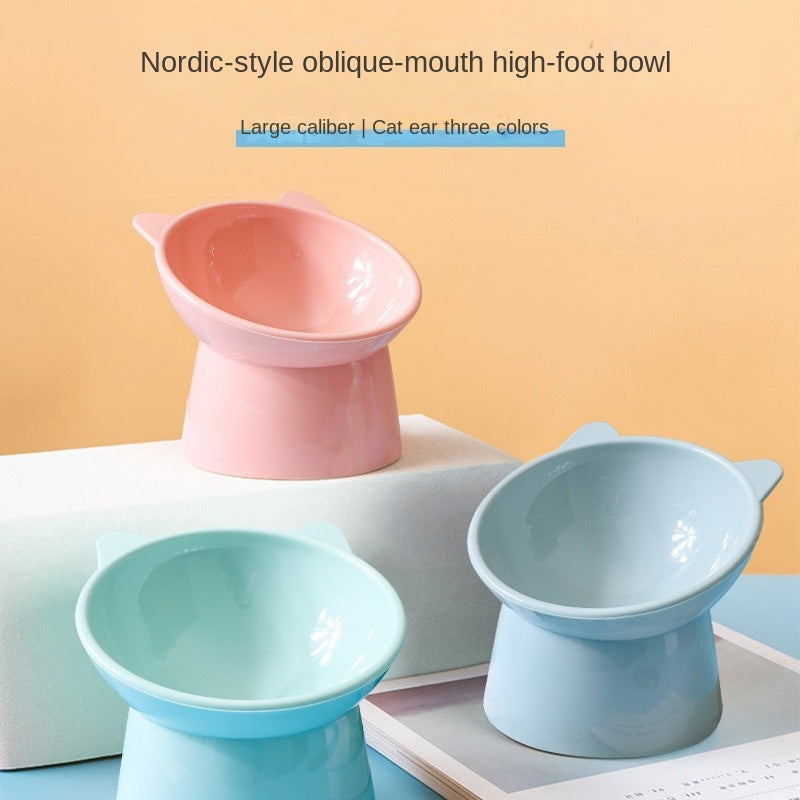 Elevated Cat Bowl | Tilted Neck-Protection Feeding Bowl