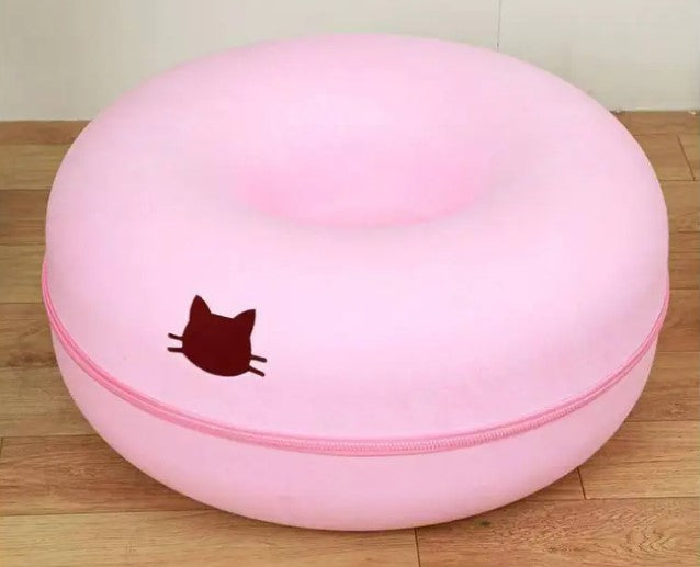 2-in-1 Round Cat Tunnel Bed