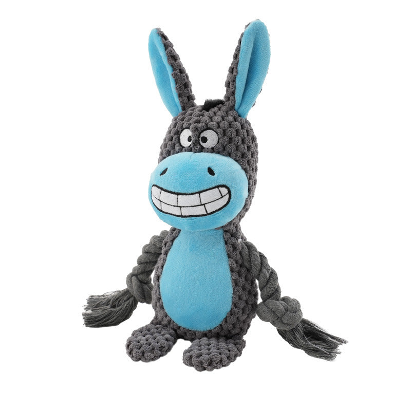 Plush Squeaky Dog Toy | Interactive Tug & Squeak Rope Toy