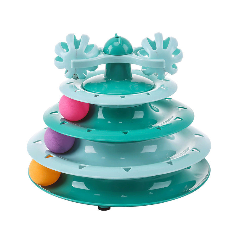 4-Layer Track Ball Cat Toy | Interactive Spinning Turntable