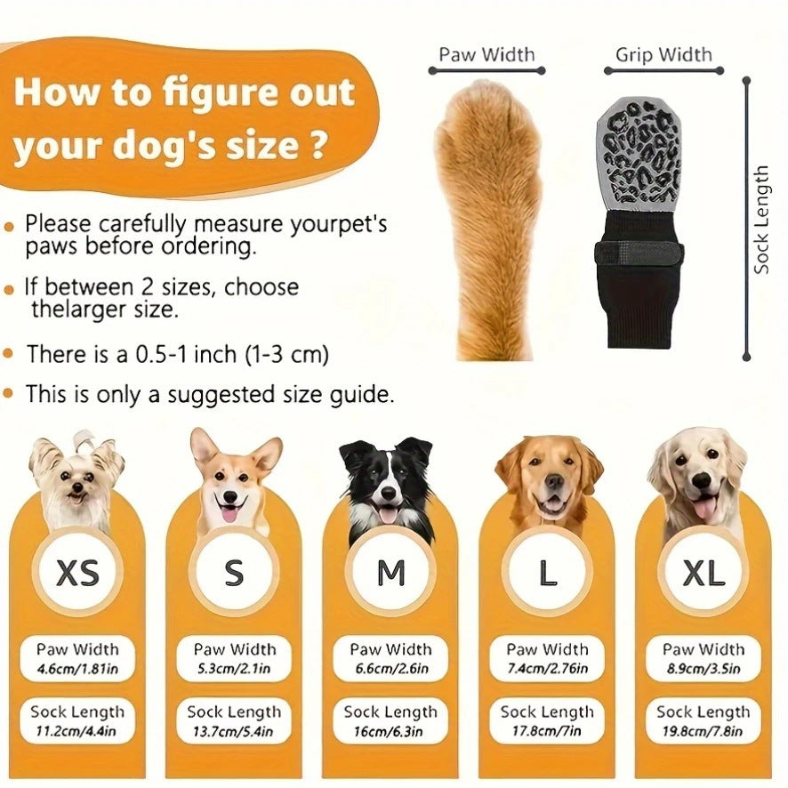 Non-Slip Dog Socks | Leopard Print Cotton Paw Protection