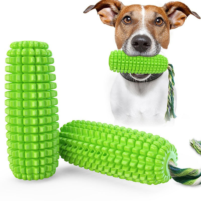Corn Squeaky Dog Toy | Cotton Rope Teething Chew Stick