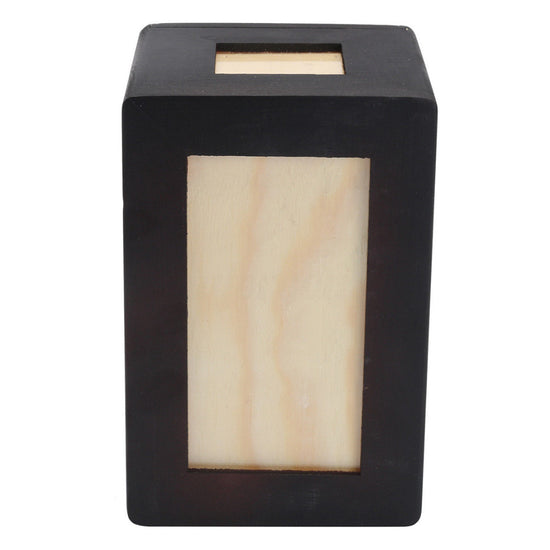 Wooden Pet Memorial Urn Box for Cats & Dogs – Natural Wood, Black