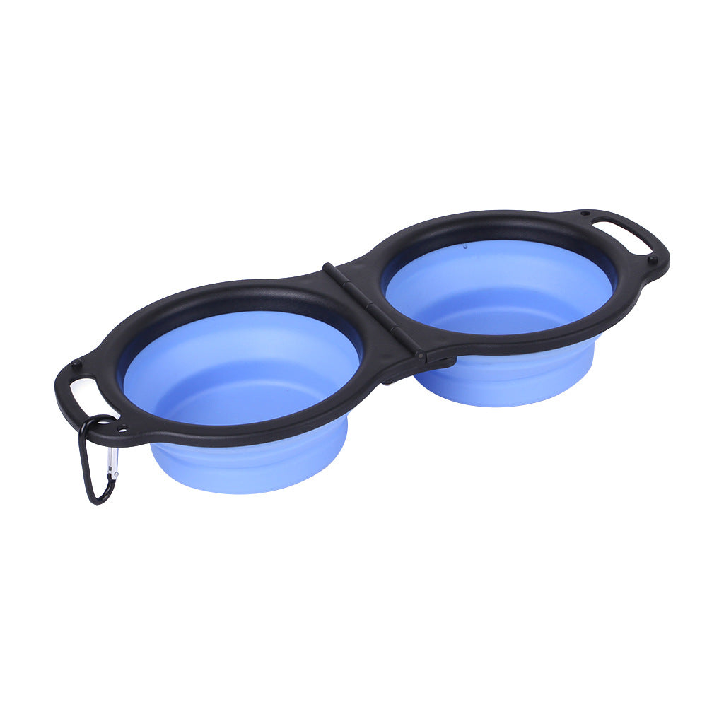 Foldable Silicone Dog Bowl | Portable Double Travel Pet Bowl