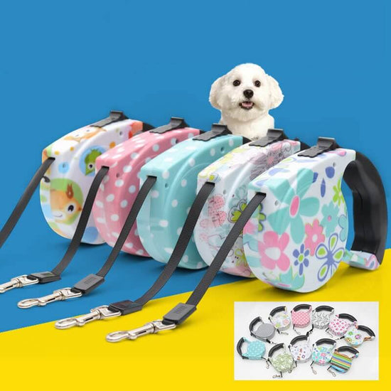 Retractable Dog Leash – 5M, 8 Fun Prints, Small & Medium Dogs