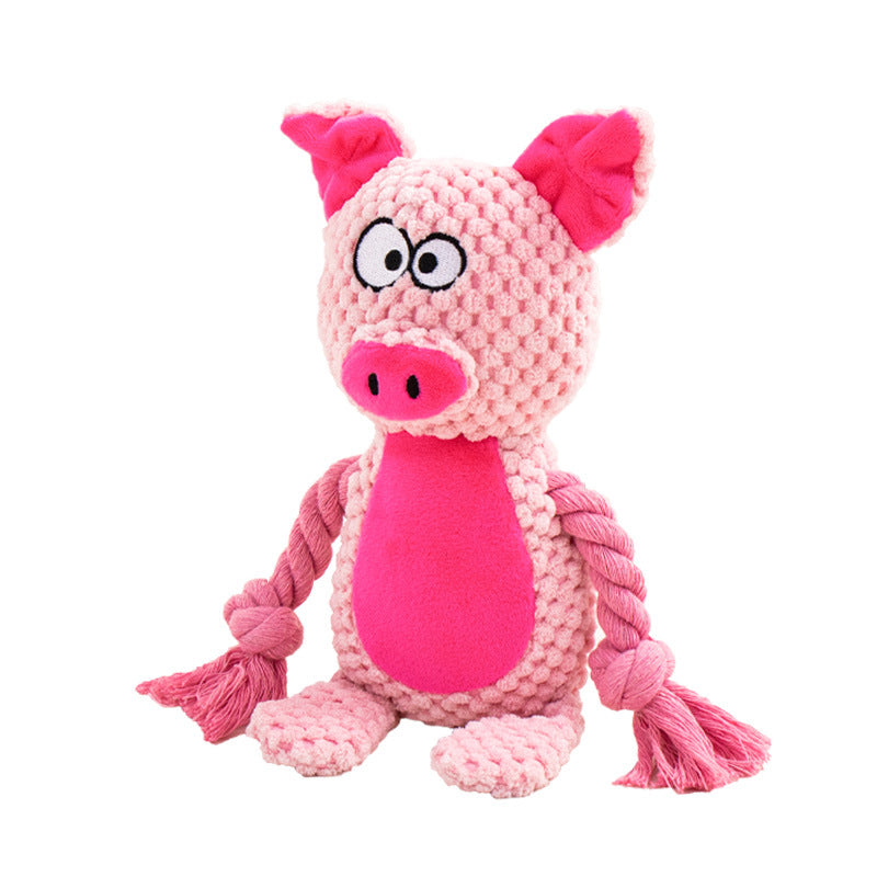 Plush Squeaky Dog Toy | Interactive Tug & Squeak Rope Toy