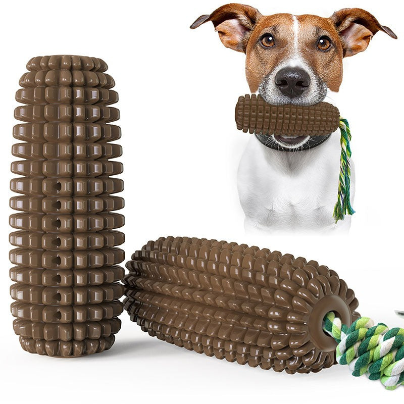 Corn Squeaky Dog Toy | Cotton Rope Teething Chew Stick