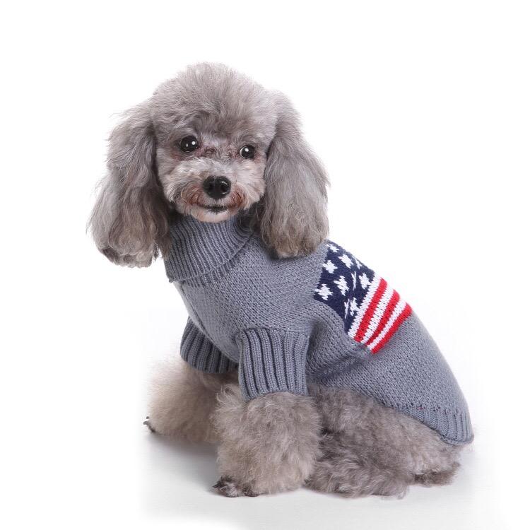 American Flag Dog Jumper | Patriotic Winter Pet Sweater
