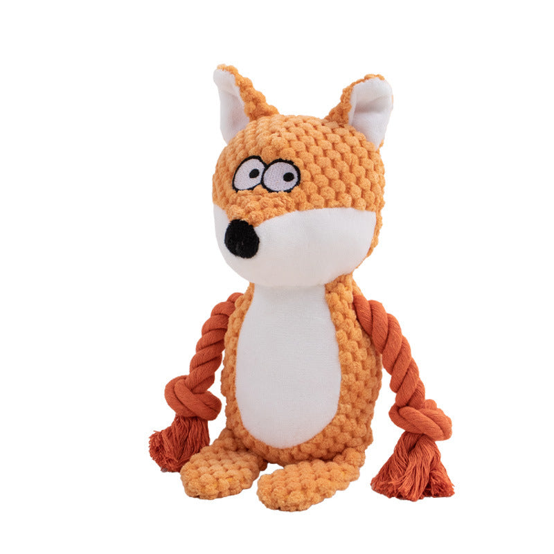 Plush Squeaky Dog Toy | Interactive Tug & Squeak Rope Toy