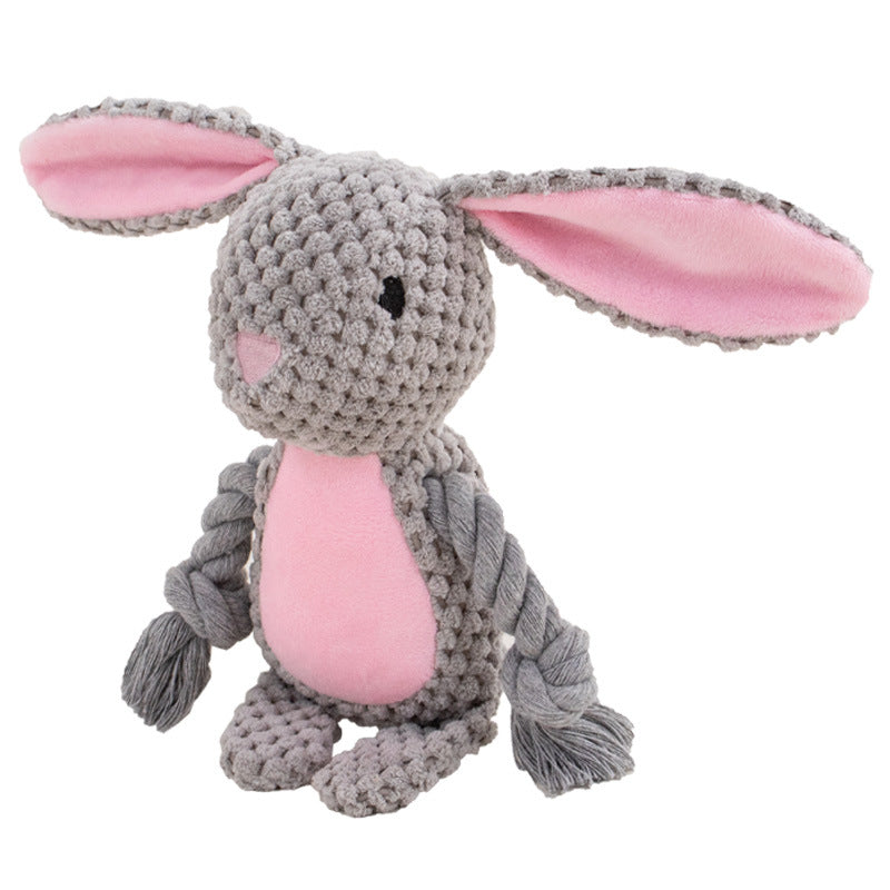 Plush Squeaky Dog Toy | Interactive Tug & Squeak Rope Toy
