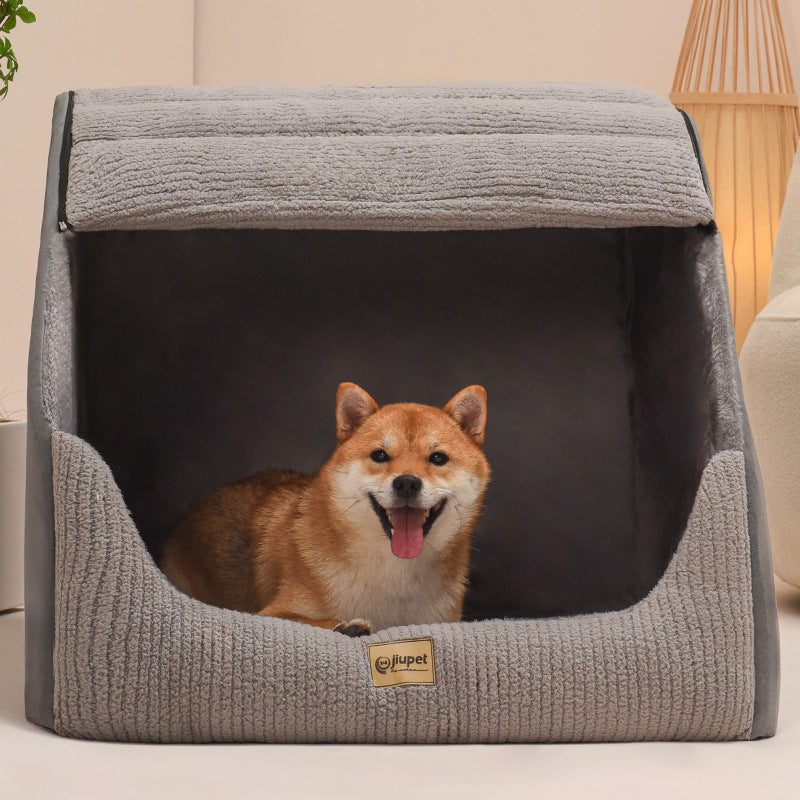 Washable Plush Pet Bed for Cats & Dogs — M to XXL