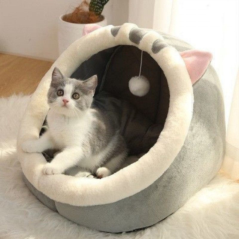 Semi-Enclosed Cat House with Washable Cover