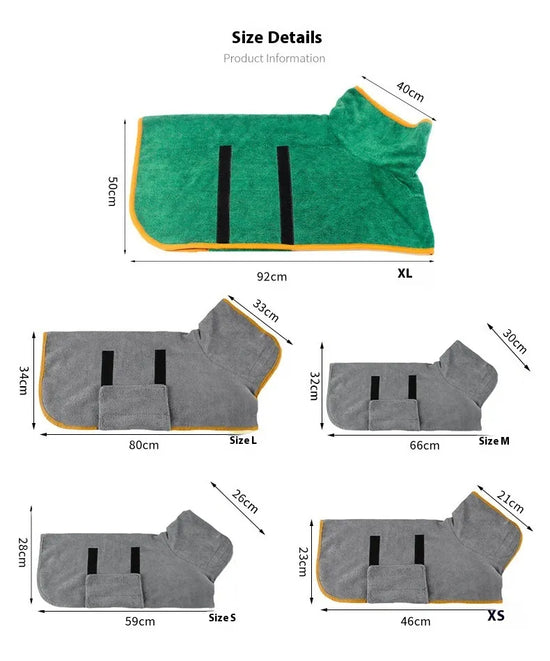 Pet Bath Robe Towel for Dogs & Cats