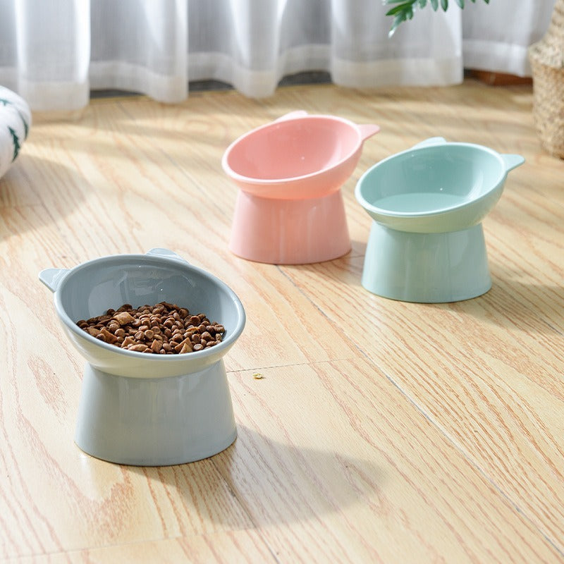 Elevated Cat Bowl | Tilted Neck-Protection Feeding Bowl