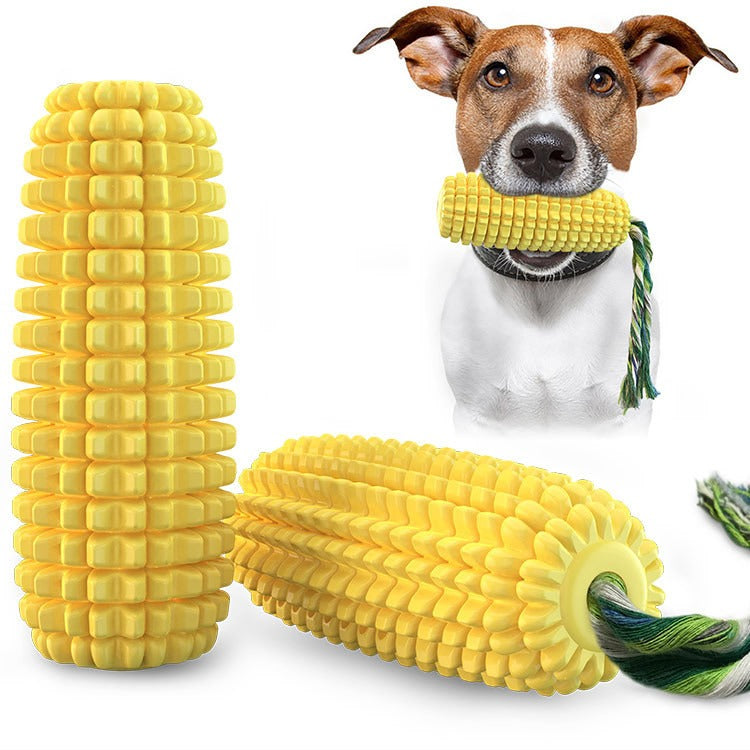 Corn Squeaky Dog Toy | Cotton Rope Teething Chew Stick