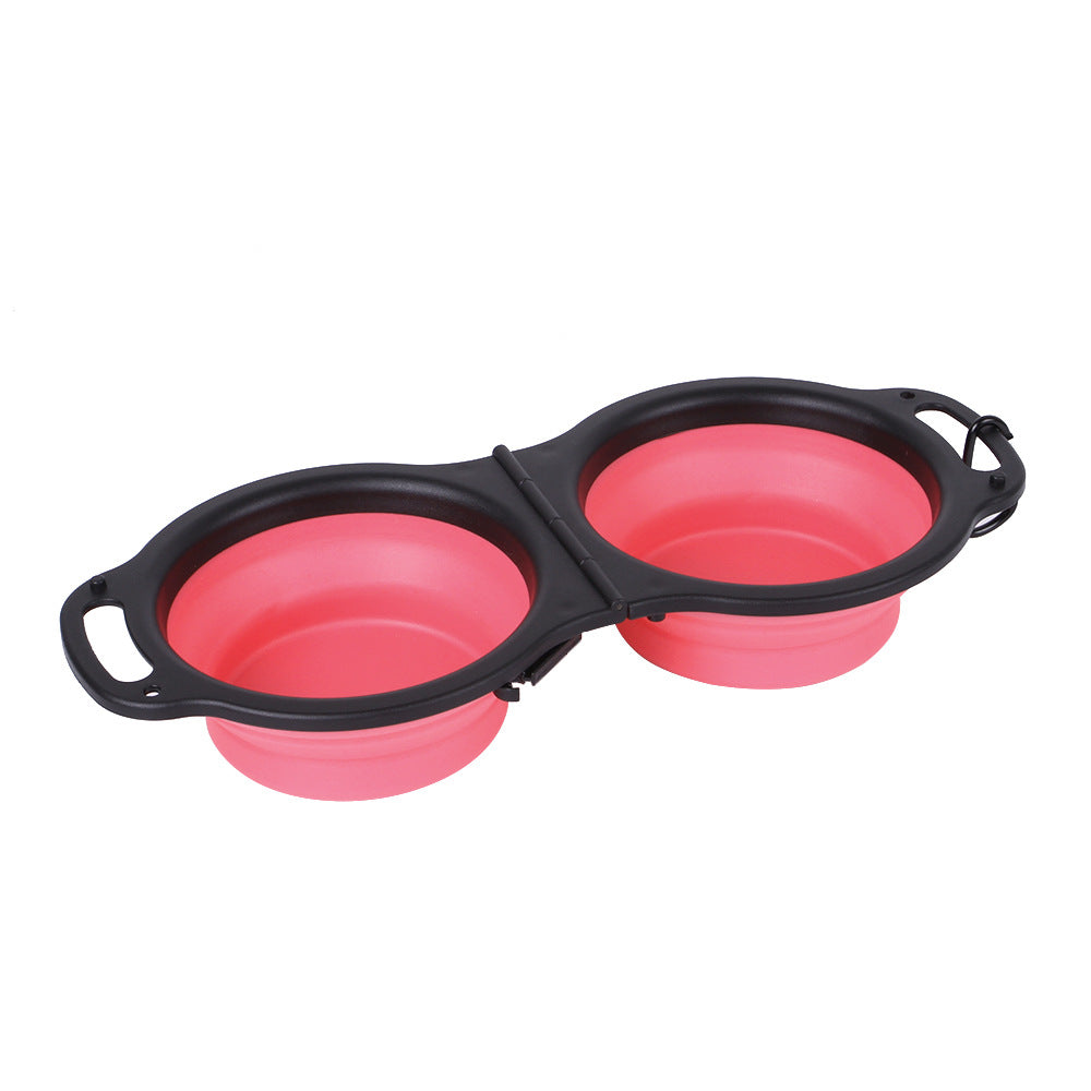 Foldable Silicone Dog Bowl | Portable Double Travel Pet Bowl