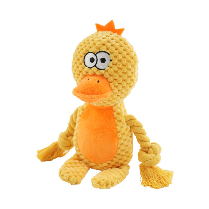 Plush Squeaky Dog Toy | Interactive Tug & Squeak Rope Toy