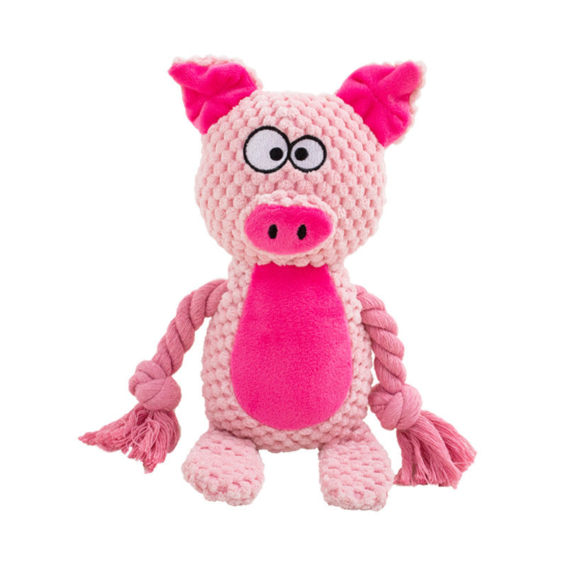 Plush Squeaky Dog Toy | Interactive Tug & Squeak Rope Toy