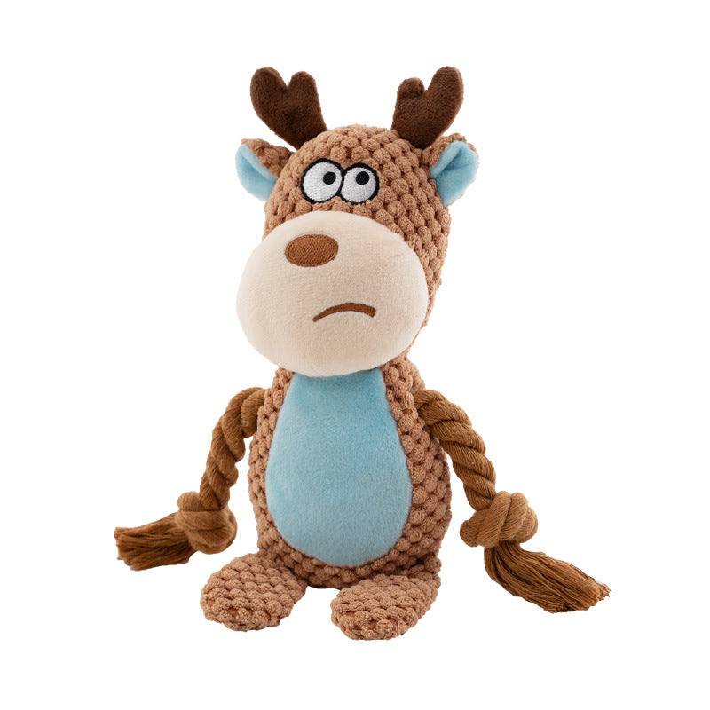 Plush Squeaky Dog Toy | Interactive Tug & Squeak Rope Toy