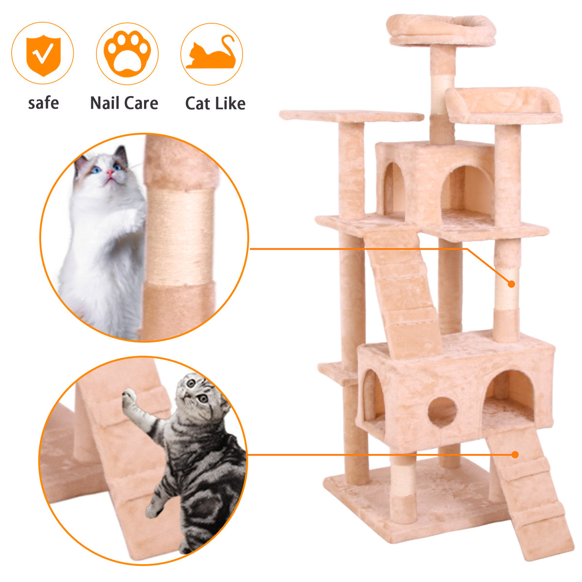 Large Cat Tree Tower | Floor-to-Ceiling Activity Centre