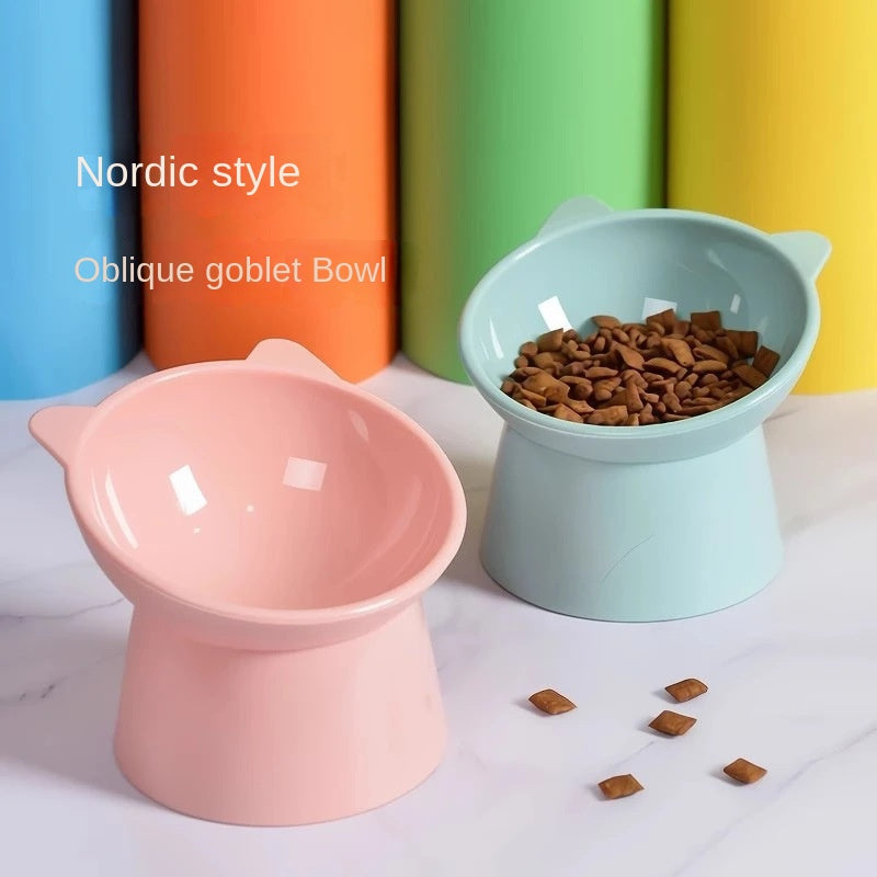 Elevated Cat Bowl | Tilted Neck-Protection Feeding Bowl