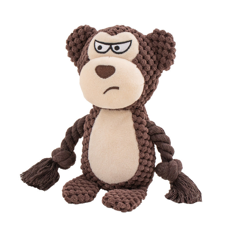 Plush Squeaky Dog Toy | Interactive Tug & Squeak Rope Toy
