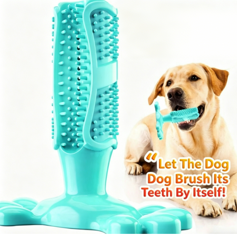 Dog Dental Chew Toy | Rubber Teeth Cleaning Toothbrush Toy