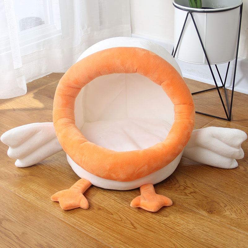 Semi-Enclosed Cat House with Washable Cover