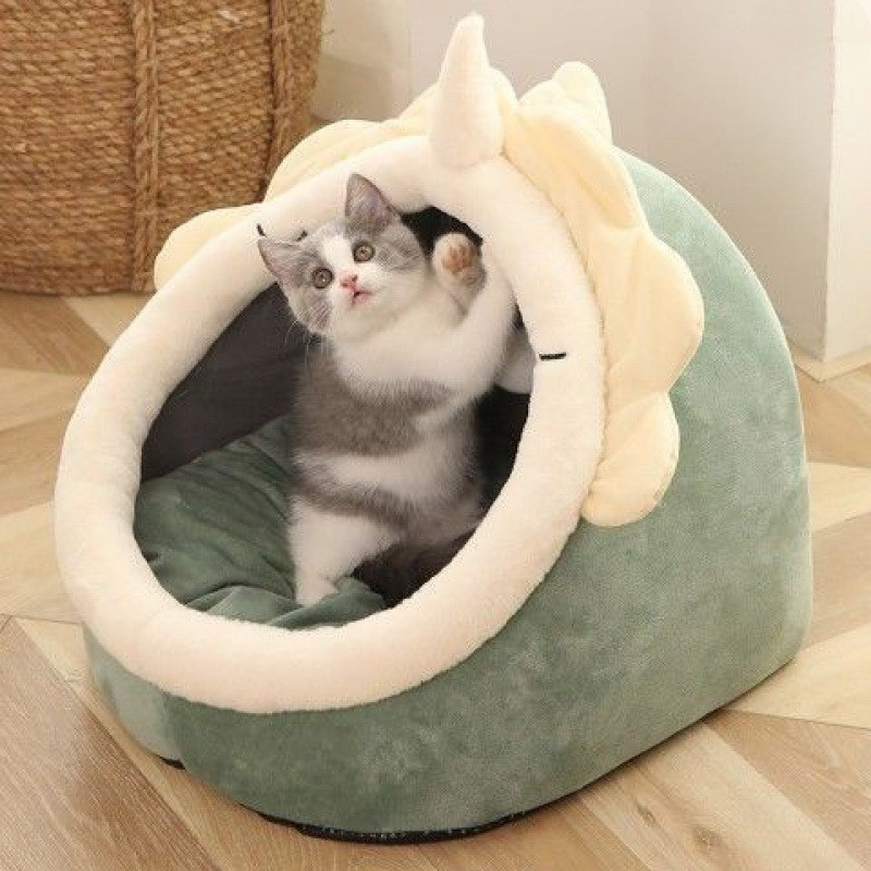 Semi-Enclosed Cat House with Washable Cover